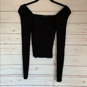 Black Ribbed Long Sleeve